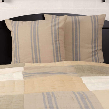 Farmer's Market Grain Sack Stripe Fabric Euro Sham Set of 2 26x26 VHC Brands - The Fox Decor